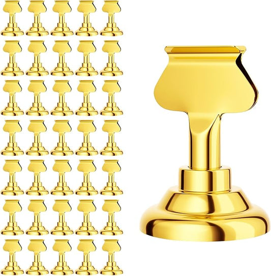 Urban Deco 36 Pieces Table Card Holder Place Card Holders 1.7 inches Gold Steel Card Holders for Photos, Food Signs, Memo Notes, Weddings, Restaurants, Birthdays(Gold 36PK)