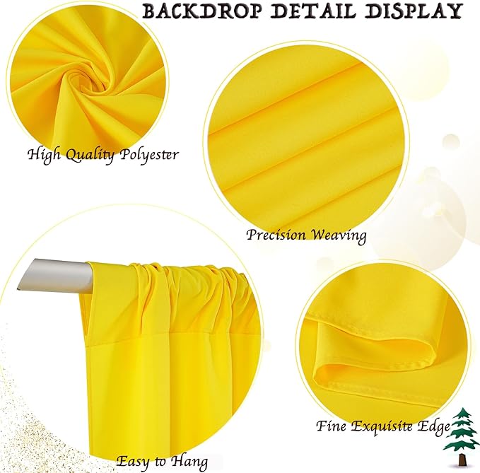 Backdrop Curtains Yellow Background: Birthday Polyester Fabric 10ftx8ft Fall Backdrops Stage Wedding Decorations Wall Draping