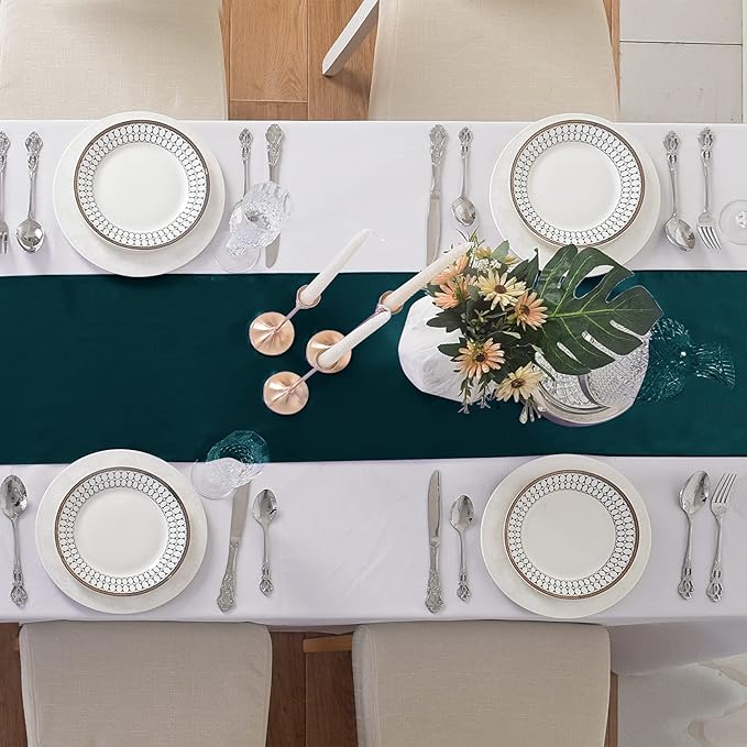 6Pack Christmas Table Runner 12 x 108 Inches Satin Silk Table Runner for Wedding, Birthday Party, Banquets, Graduations Decoration, fit Rectange and Round Table-Hunte