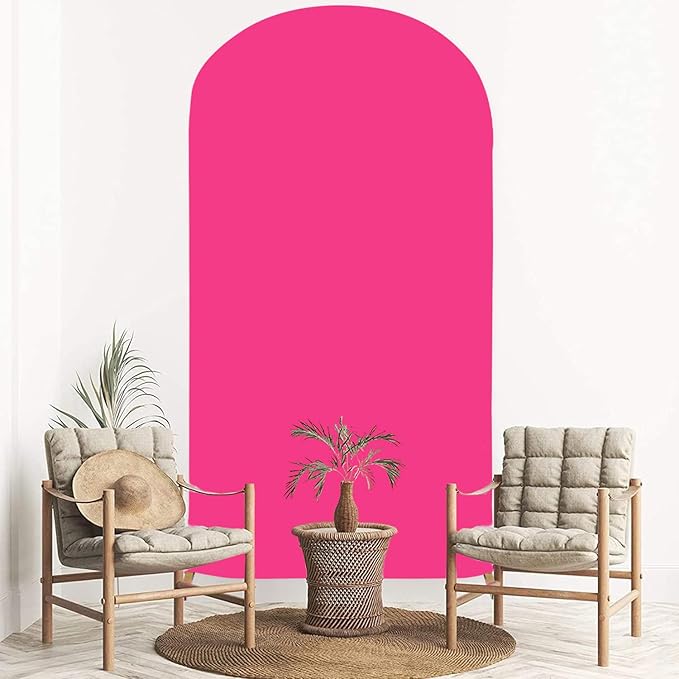 FOTSHARER Arch Cover 6FT Hot Pink Wedding Arch Cover Spandex Fitted Arch Backdrop Cover for Arch Stand Chiara Arch Covers Stretchy Backdrop Fitting Arch Fabric Cover for Gender Reveal Party Decoration
