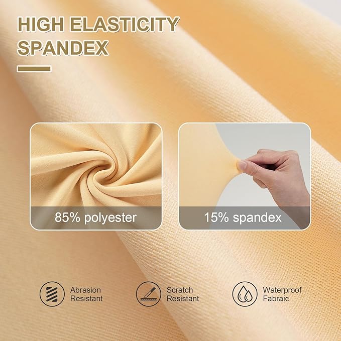 Trlyc Spandex Folding Chair Covers 100 Pcs Universal Fitted Stretchy Dining Chair Slipcovers for Wedding Party Banquet Flat-Front Chair Cover (Gold)