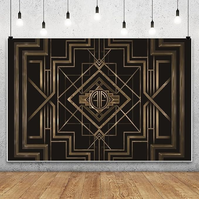 Leyiyi 5x4ft Roaring 20s Backdrop Great Black and Gold Birthday Photography Background Black Gold 1920s Party Decorations Banner Adults Children Newborn Baby Shower Photo Studio Booth Props