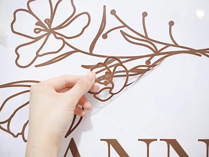 Happy Anniversary Wall Decal, Vinyl Party Decorations Backdrop Sticker, Brown (Brown（Anniversary）)