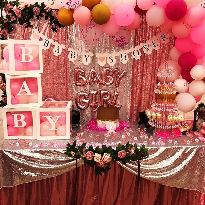 Poise3EHome Fuchsia Pink Sequin Backdrop Curtain, 2 Panels 2Ft x 8Ft Glitter Photography Background for Party Baby Shower Wedding Birthday Christmas Thanksgiving Halloween Decoration