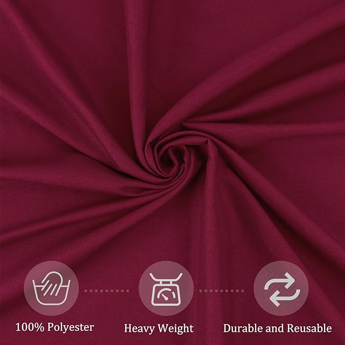 Fivenl 8 Pack Premium Round Tablecloth 108 Inch Round Table Covers Bulk Washable Polyester Fabric Round Table Clothes for Wedding Party Reception Banquet Buffet Restaurant (Burgundy, 108 Inch)