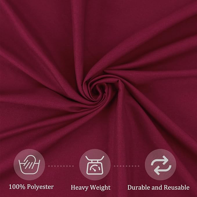 Fivenl 8 Pack Premium Round Tablecloth 90 Inch Round Table Covers Bulk Washable Polyester Fabric Round Table Clothes for Wedding Party Reception Banquet Buffet Restaurant (Burgundy, 90 Inch)