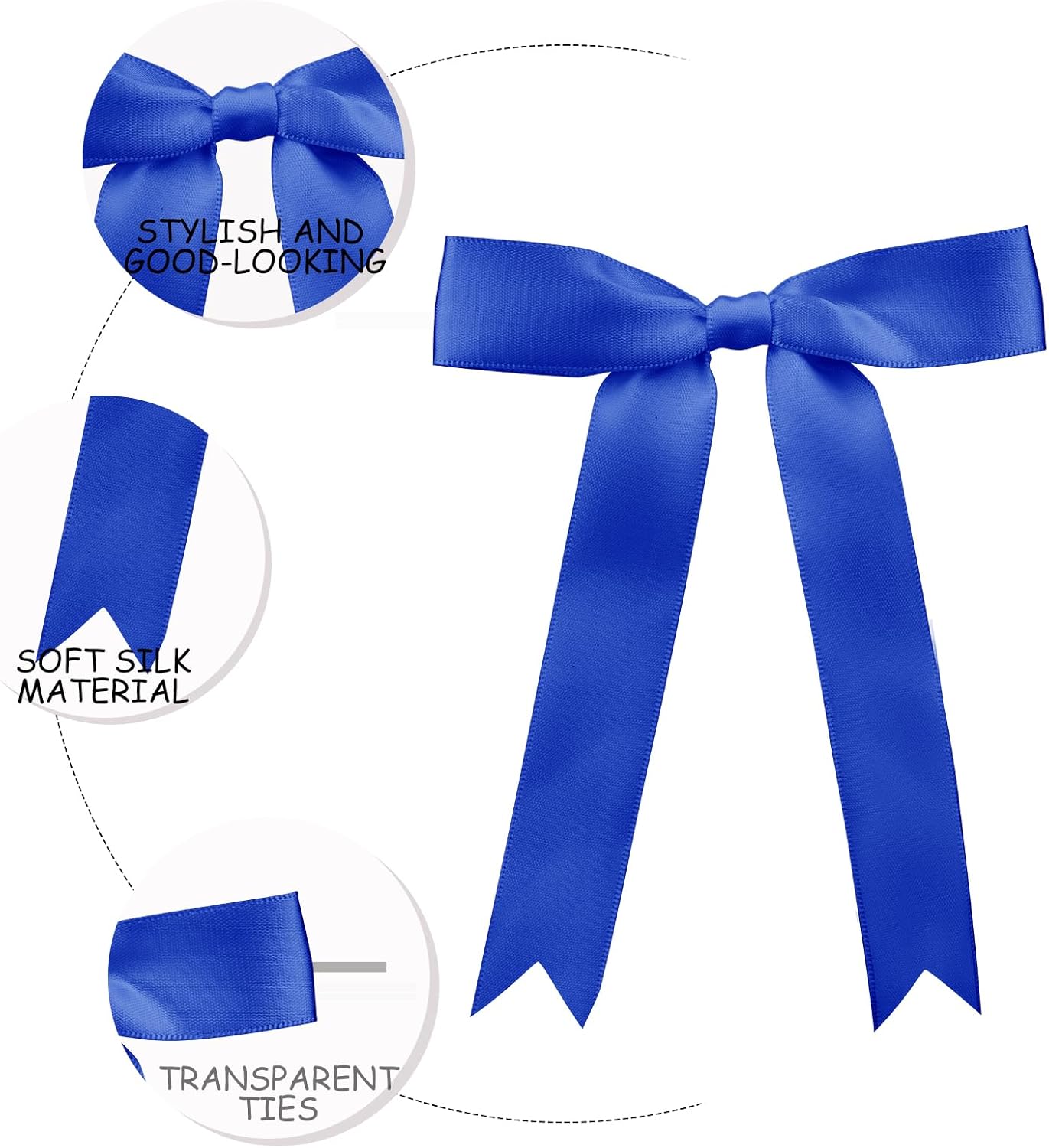 30 Pcs Satin Dark Blue Bows with Twist Tie, 5x7 Inchfor Gift Wrapping Cake Treat Bags Craft DIY Gift, Birthday Decorations, Balloons & Garland Home Decor