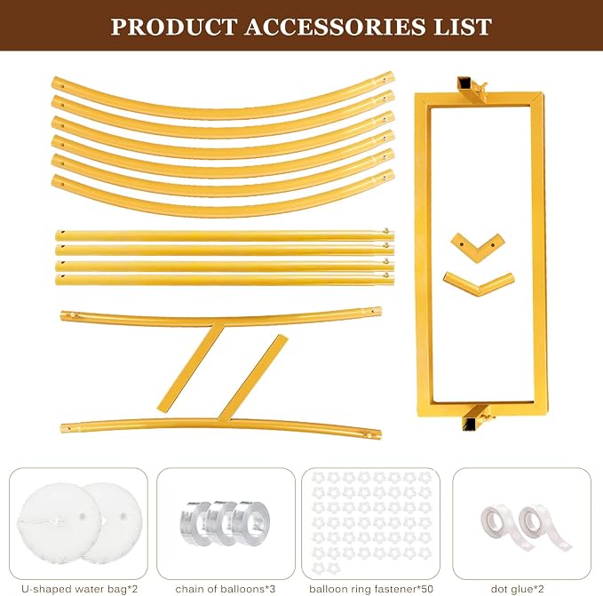 Heart Shaped Metal Balloon Arch Kit,6.6ft Wedding Heart Arch Backdrop Stand,with Water Bag for Proposal, Wedding, Valentine’s Day, Bridal, Birthday Party Decorations (Gold-Regular-S)
