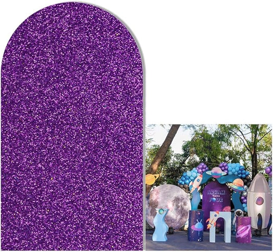 FiVan Under The Sea Mermaid Theme Arch Cover Backdrop Spandex Background for Girl Birthday Party Decoration (6.6x3.3ft,Deep Flash Purple)
