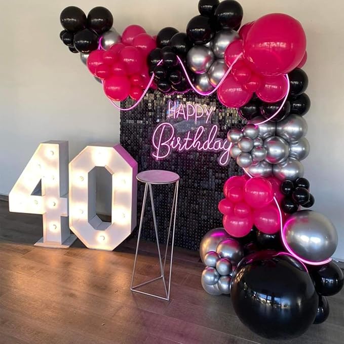 Black Shimmer Wall Backdrop 12 Panels Cover 4 x 3 Ft, Photo Backdrops for Wedding,Anniversary,Birthday,Party Decoration