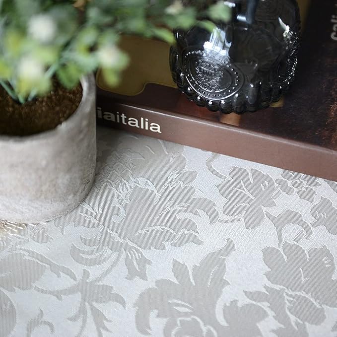 ARTABLE Lace Table Cloths Oval Fall Antique Flower Decor Macrame Tablecloth for Outdoor Farmhouse Rustic Kitchen Party Birthday Picnic (Light Brown, 52 x 70 Inch Oval)