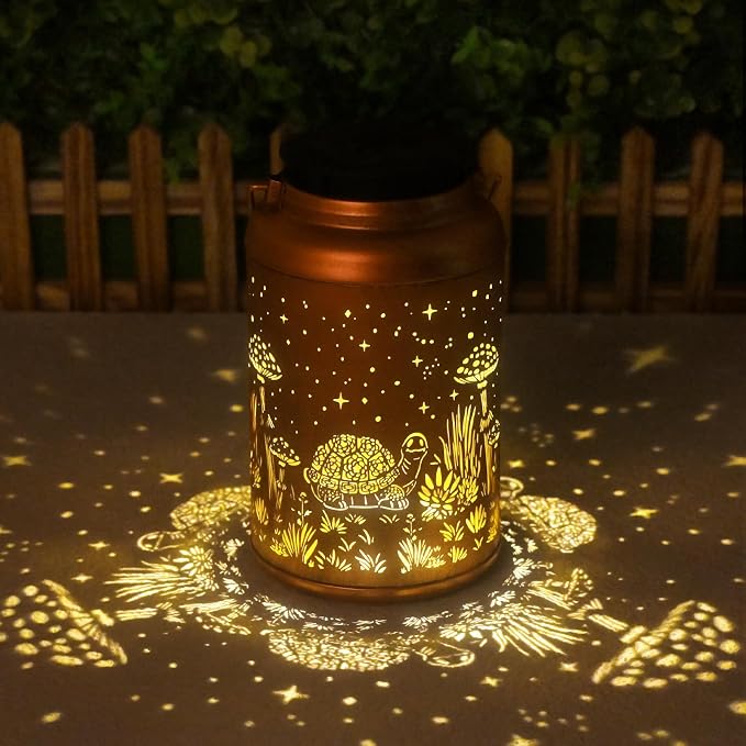 Birthday Gifts for Women Men - 2 Pack Turtle Solar Lanterns Outdoor Waterproof, Mothers Day Gifts for Mom Grandma, Hanging Turtle Solar Lights Garden Decor, Outdoor Decor for Patio, Yard