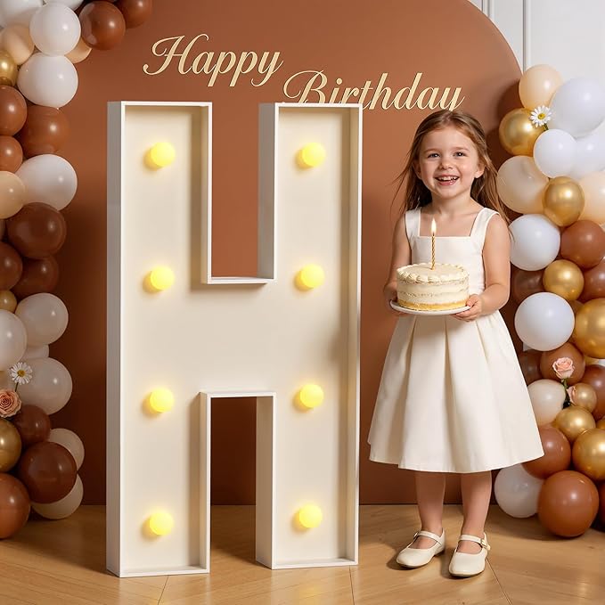 Marquee Letters 3 Feet Tall 3FT Large Light Up Letters H for Wedding Will You Marry Me Sign Happy Birthday Engagement Party Decorations Big Letterboard H