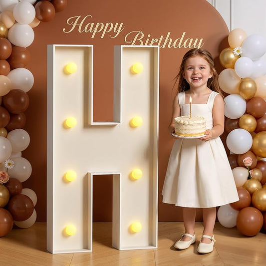 Marquee Letters 3 Feet Tall 3FT Large Light Up Letters H for Wedding Will You Marry Me Sign Happy Birthday Engagement Party Decorations Big Letterboard H