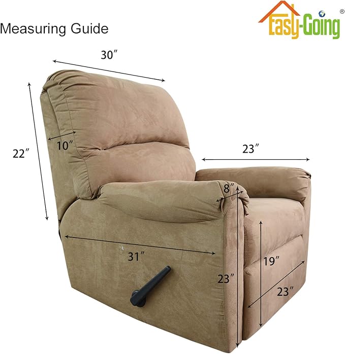 Easy-Going Recliner Stretch Sofa Slipcover Sofa Cover 4-Pieces Furniture Protector Couch Soft with Elastic Bottom Kids Spandex Jacquard Fabric Small Checks(Large,Gray)