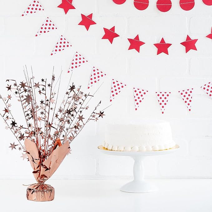 20 Pack Rose Gold Star Table Decorations Metallic Foil Spray Centerpiece Burst Table Centerpieces for Birthday Party Decoration Graduation Wedding Baby Shower Party Supply (Rose Gold)