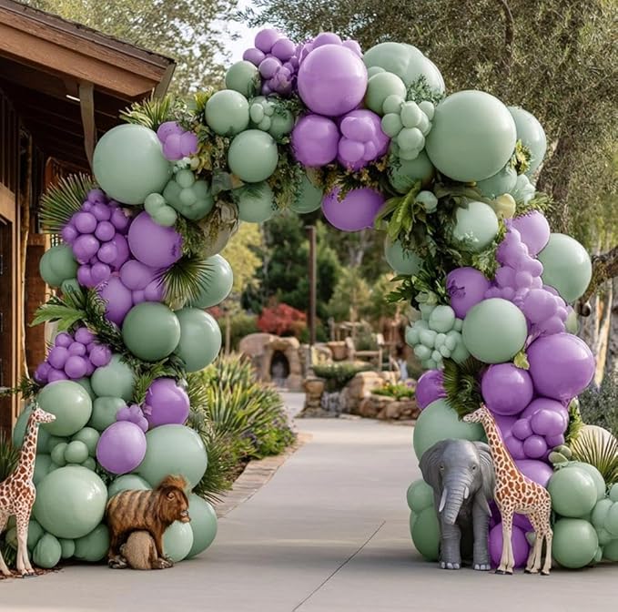 Dusty Green Balloon Garland Double Stuffed Sage Green Balloons Different Size Retro Balloon Arch Kit for Birthday Wedding Baby Shower Bridal Shower Engagement Party Decor