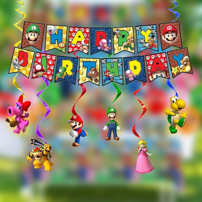 Birthday Party Supplies Ultimate Kit - 14-in-1 Decorations Set with Banner, Backdrop, Tablecloth, Balloons, Plates, Cutlery, Cake Toppers for Themed Parties