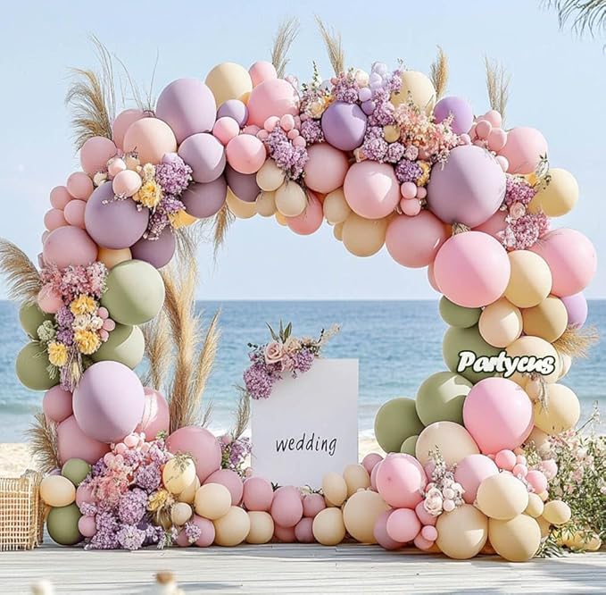 Double Stuffed Pink Balloon Garland Arch Kit Pastel Light Pink Balloons Different Sizes 18/12/5 Inch for Baby Shower Birthday Bridal Wedding Valentine Party