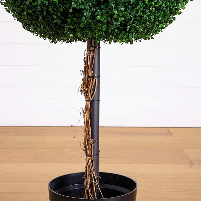 Nearly Natural 8ft UV Resistant Artificial Triple Ball Boxwood Topiary Tree Indoor/Outdoor