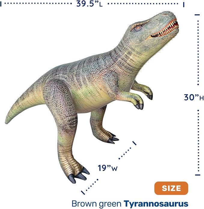 HOHQB 3 Inflatable Dinosaur Jurassic Birthday Party Supplies Giant Blow up Dinosaur Birthday Decorations Balloons for Kids (Plesiosaur Tyrannosaurus Therizinosaurus)