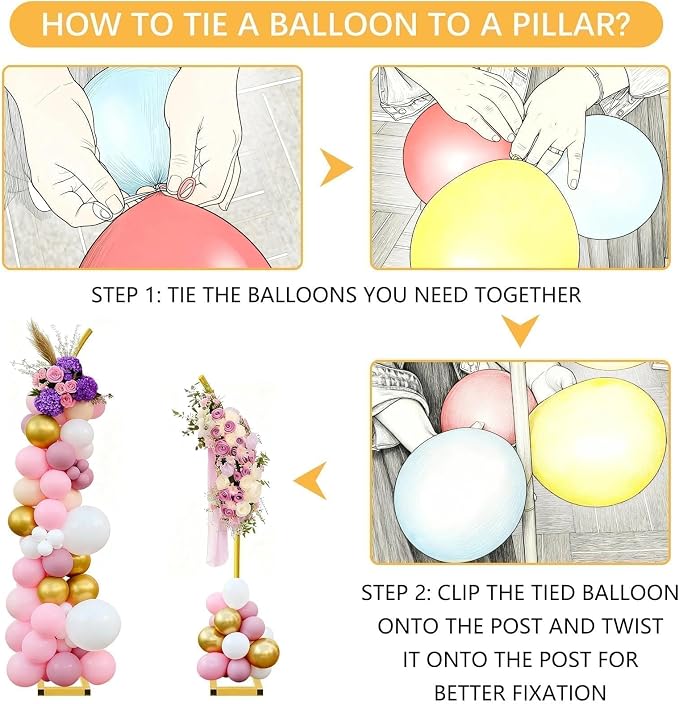 Balloon Arch Stand Set of 2, Wedding Arched Backdrop Stand with Base, Metal Half Arch Balloon Stand, Floral Arch for Birthday, Anniversary, Bridal and Baby Shower (7.9FT&6.7FT)