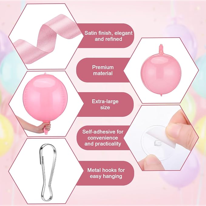 Civaner 26 Sets Pastel Classroom Decorations 4d Large Pastel Balloons for Ceiling with Satin Ribbon Back to School Hanging Ceiling Balls with Bows for Teacher Welcome Party Birthday Wedding