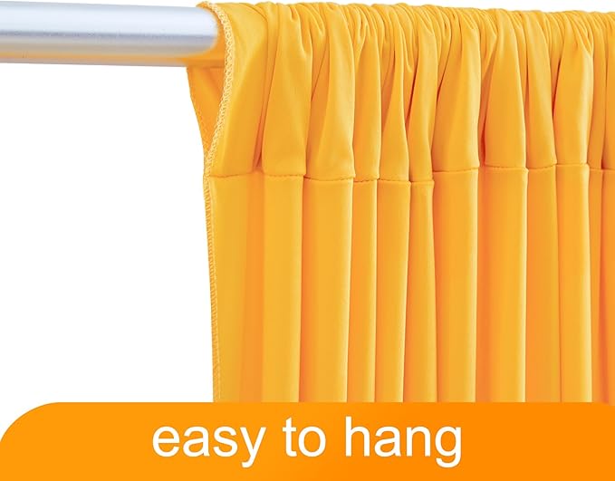 4 Panels Marigold Backdrop Curtain for Parties Wrinkle Free Photo Curtains Backdrop Drapes Fabric Decoration for Wedding Birthday Party Baby Shower 20ft(W) x 10ft(H)