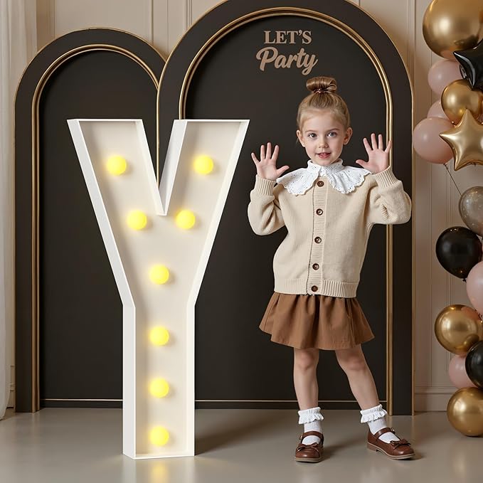 Marquee Letters 3 Feet Tall, 3FT Large Light up Letters Y, Big Sign Y with Warm White Light for Birthday Wedding Proposal Engagement Graduation Party Backdrop Decorations