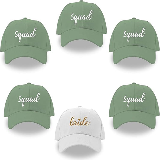 LADY&HOME Bachelor/Bachelorette Party Baseball Hats Set, Embroidered Adjustable Cotton Truck Caps