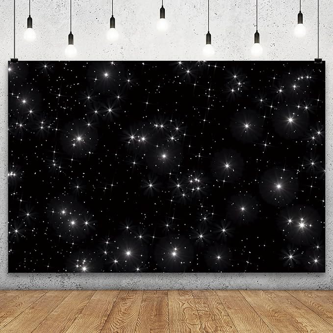 YongFoto Night Sky Stars Backdrop 8x6ft Universe Space Starry Galaxy Stars Photography Background Birthday Wedding Baby Shower Party Banner Decorations Photo Studio Booth Props Portrait Photoshoot