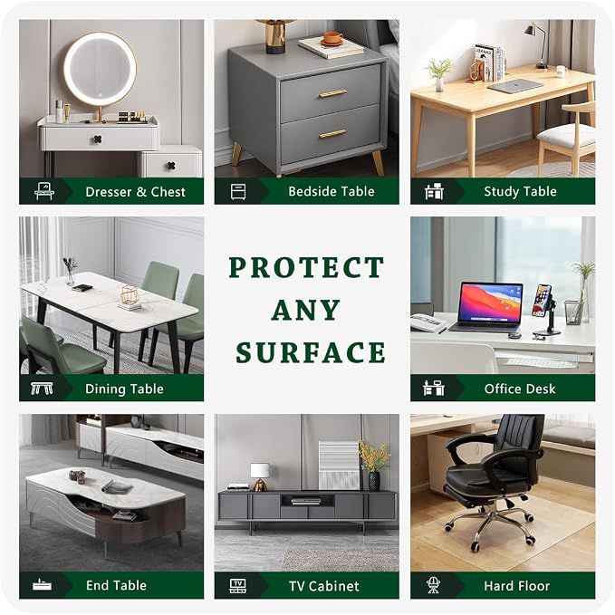 14x28 Inch Rectangle Clear PVC Table Protector Non-Slip Crystal Plastic Table Pad 1.5mm Thick Waterproof Vinyl Desk Top Protector Mat for Nightstand Dresser Coffee Table Painting Desk Heat Resistant