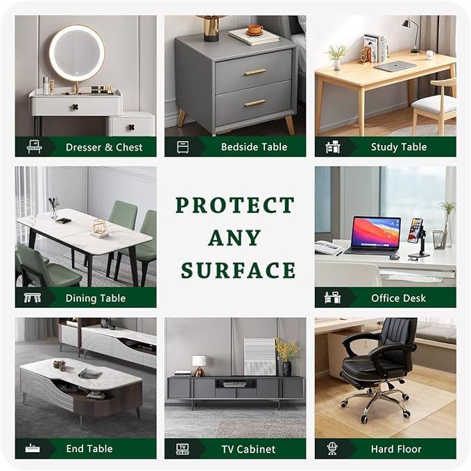 36x78 Inch Clear Plastic Dining Table Protector Water Resistant Crystal Desk Pad Mat Coffee End Table Office Writing Desk Buffet Dinner Table Top Protection Countertop Cover Mat Rectangular PVC Vinyl