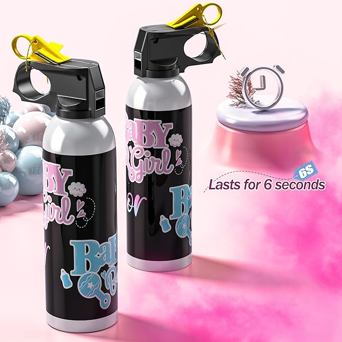 POPUPARTY Gender Reveal Fire Extinguisher Color Blasters, 2 Pink Blasters, Gender Reveal Ideas for Girl Gender Reveal Decor