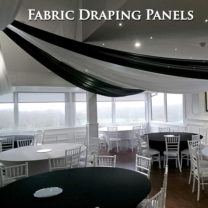 Sheer Voile Chiffon Fabric Draping Panels | 100 Yards 120" Wide Black Voile Fabric | Use for Backdrop Curtain -Wedding and Special Events