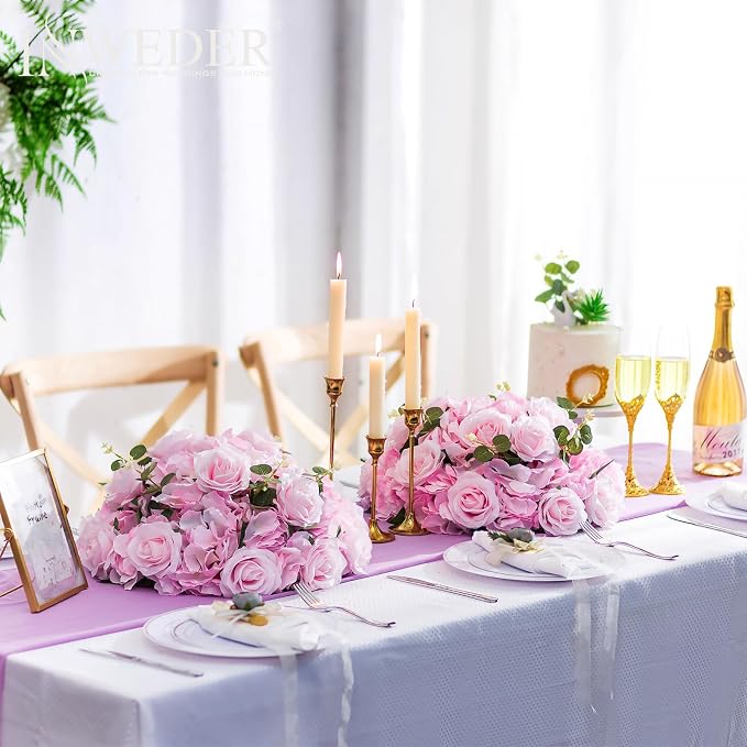 Pink Flowers Balls for Centerpieces: 10 PCS 15.7" Diam Flower Centerpieces for Tables in Wedding Reception Decorations Arrangement for Party Celebration Planners