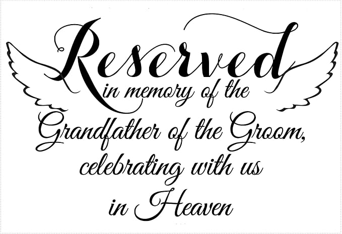 Reserved Signs for Wedding | Ceremony-Reception Signage, In Loving Memory Memorial Sign, Ring Security, Chair Decor & Welcome Wedding Displays