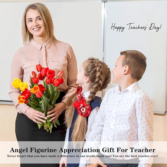 Kohehe Thank You Gifts for Women,5.5'' Handmade Angel Figurine Sunflower Gifts for Women,Employee Appreciation Gift,Appreciation Gift for Teacher Coworkers Boss Lady