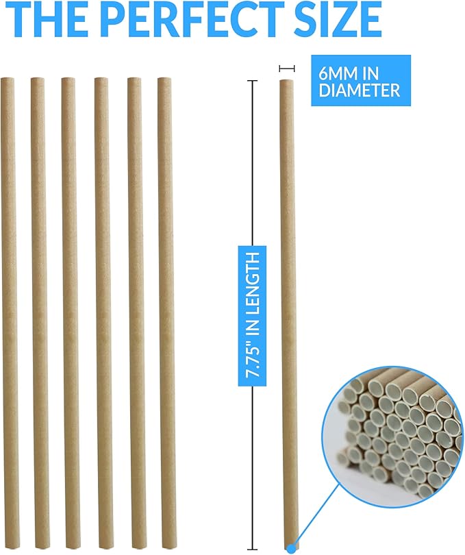 Reli. 1000 Pack Paper Straws (Kraft Brown) | Paper Straws for Drinking - Disposable, Biodegradable/Eco-Friendly | Use for Crafts, Party Decoration/Supplies, Restaurants, Juice (Brown)