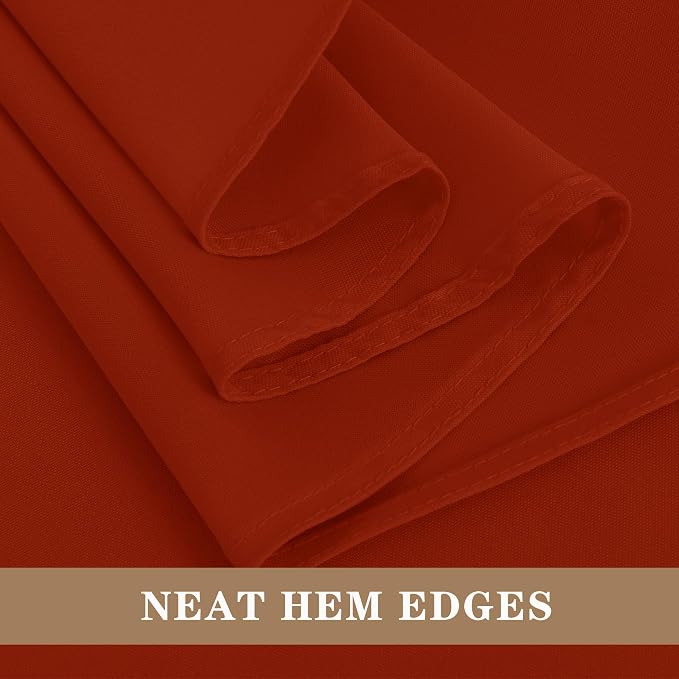 Fitable 6 Pack Rust 70 x 120 Inch Rectangle Tablecloth - Stain Resistant and Washable Table Cover, Polyester Fabric Table Cloth for Wedding, Party, Banquet, Formal Events
