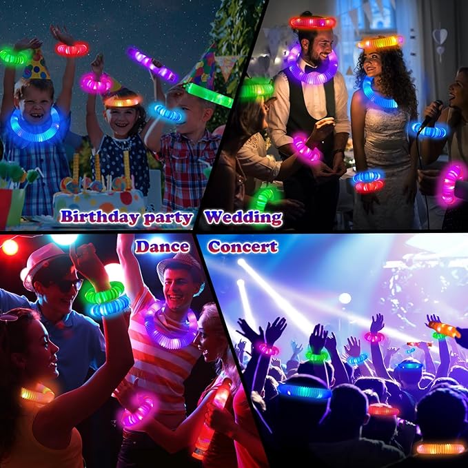 Glow Sticks Bulk Party Favor Supplies for Kids 48 PCS,Glow in the Dark Bracelet Necklace Accessories for Birthday Wedding Parade Throws,Goodie Bag Stuffers Prizes for Toddler Boys Girls