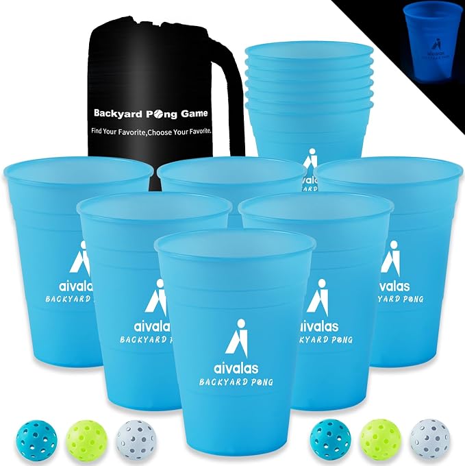 Aivalas Yard Pong Giant Outdoor Toss Games – XL Buckets with Basketball-Style Play, Portable Backyard Lawn Beach Camping Throwing Game for Adults Teens & Family – Includes Carry Bag, Easy to Store