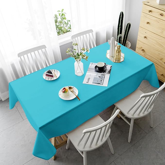 YMHPRIDE 6 Pack Teal Tablecloth 60 x102 inch Polyester Table Cloth for 6 Foot Rectangle Tables, Stain and Wrinkle Resistant Washable Fabric Polyester Table Covers for Wedding Party Banquet