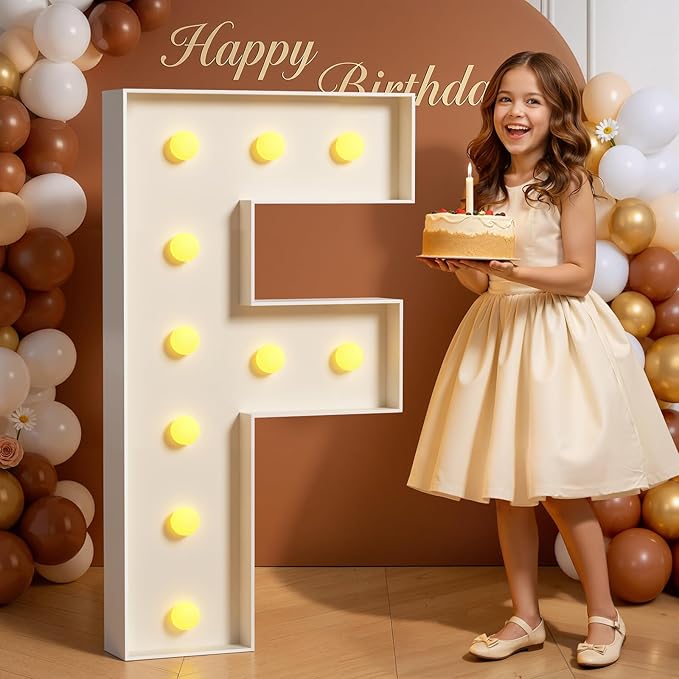 Marquee Letters 4 Feet Tall 4FT Large Light Up Letters F for Birthday Wedding Engagement Party Decorations Will You Marry Me Sign Yard Pre-Cut Foam Board