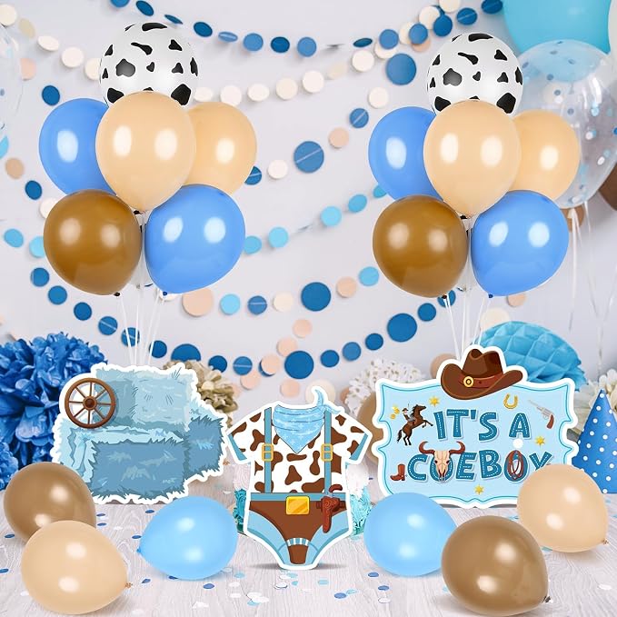 6 Sets Cowboy Baby Shower Balloon Stand Kit for Table My First Rodeo Balloon Stand Kit Western Themed Centerpiece Decorations for Cowboy Birthday Baby Shower Topper Party Supplies