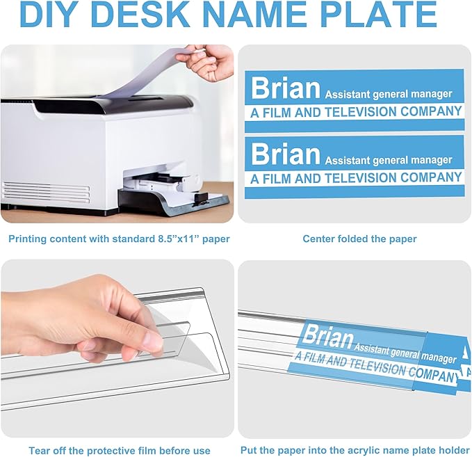 Dingelex acrylic name plate for desk clear table tents widely used table display for office metting school classroom 24 Pieces