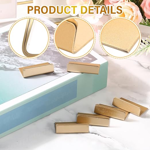 30 Pcs Place Card Holders Gold Vintage Finish Table Card Holder Table Number Stands Antique Small Signs for Display Price Tags, Food Signs, Reception Party Photo, Weddings Restaurants Favor