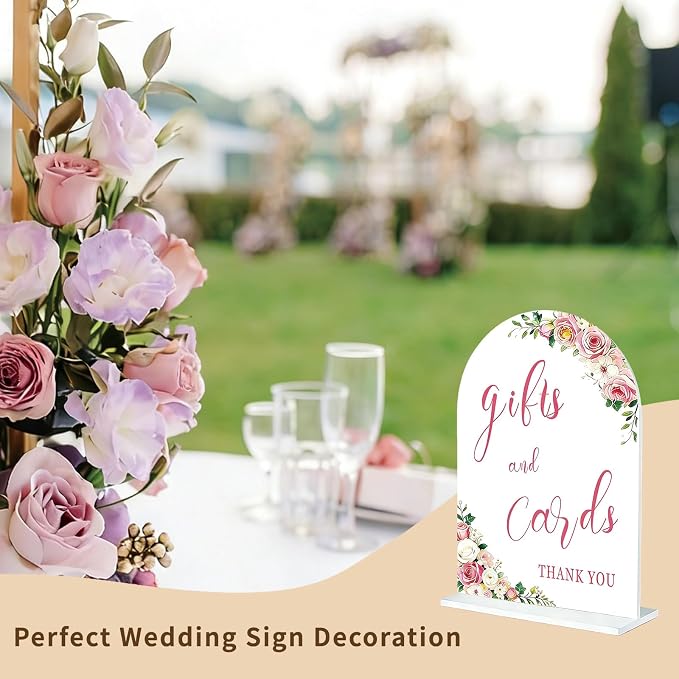Acrylic Wedding Signs Decor - Arch Wedding Sign with Base, Wedding Decorations for Reception Romantic Wedding Anniversary and Event Decoration Scenarios 4.7 * 6.8 Inch(size:S1)