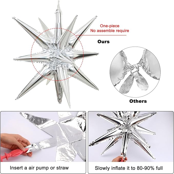 Silver and Black Birthday Decorations for Men Women Boys Girls 80 PCS White Black and Silver Party Decorations Happy Birthday Backdrop Banner Confetti Star White Balloon Arch Tablecloth Party Supplies