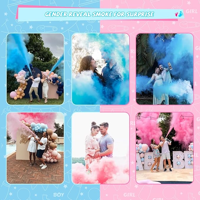 Gender Reveal Fire Extinguisher 2 Pack Boy Blue Extinguishers for Baby Reveal Gender Reveal Decorations Smoke with Power for Party Blue Smoke Color Powder for Reveal Party Ideas Color Run